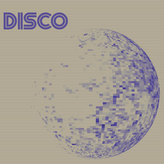 Ink Disco Ball on a paper. Design element for party flyer