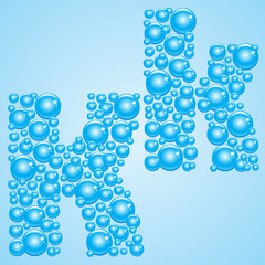 Bubbles in blue. Alphabet of bubbles. Eps 10.