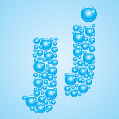 Bubbles in blue. Alphabet of bubbles. Eps 10.