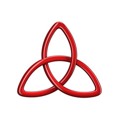 3d illustration of Trinity knot or Triquetra isolated on white background