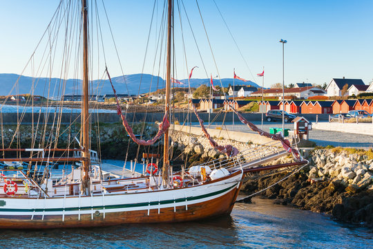Sailing ship moored in Brekstad, Norway