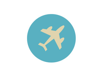 Vector airplane symbol icon. Flat design style
