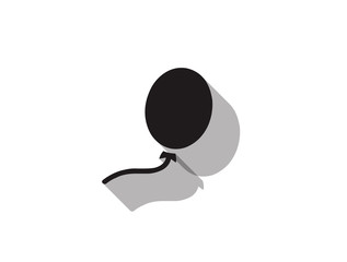 Vector balloon icon with long shadow effect