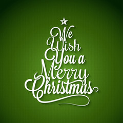 Christmas Tree Logo Lettering On Green Background