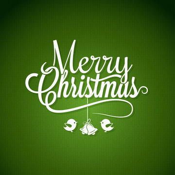 Christmas Logo Lettering On Green Background