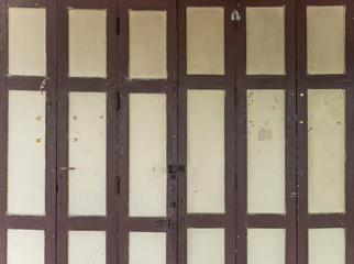 Wooden folding door.