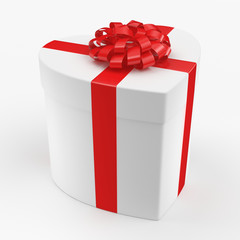 3D rendering White box heart