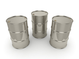 3D rendering Set chrome barrels