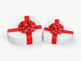 3D rendering White boxes heart