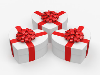Obraz premium 3D rendering White boxes heart