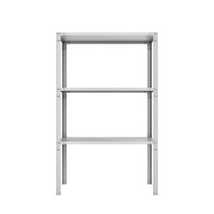Rendering of three-storey light metal rack isolated on the white background.