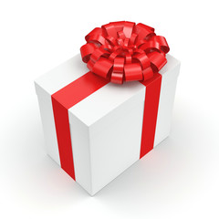 3D rendering White gift box