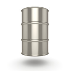 3D rendering Shiny chrome barrel