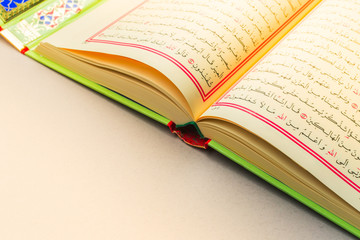 Closeup of Islamic Book Holy Quran