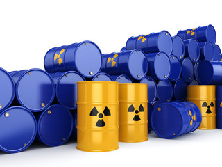 3D rendering radioactive barrels © apopium