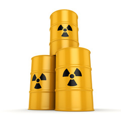 3D rendering radioactive barrels © apopium