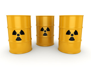 3D rendering radioactive barrels © apopium
