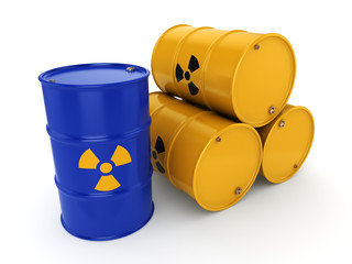 3D rendering radioactive barrels © apopium