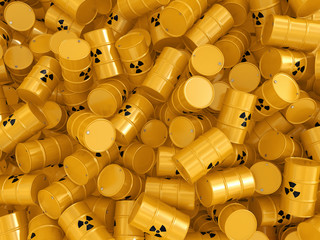 3D rendering radioactive barrels © apopium