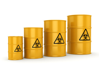 3D rendering biohazard barrels