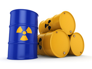 3D rendering radioactive barrels © apopium