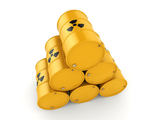 3D rendering radioactive barrels © apopium