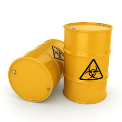3D rendering biohazard barrels