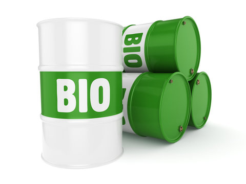 3D rendering barrel of biofuels