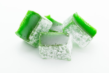 Tasty Turkish delight isolated on white