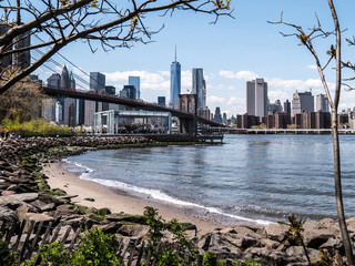 Brooklyn Bridge Park with Jane's Carousel and World Trade Center