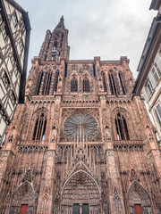 Huge tower of Notre dam of Strasburg cathedral