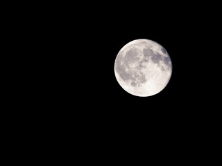 Naklejka na ściany i meble Large full moon in pitch black sky