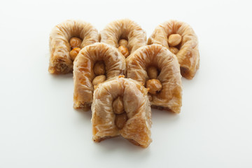 Tasty Turkish delight isolated on white