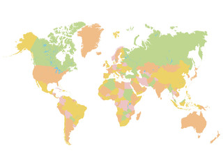 Fototapeta na wymiar Colorful World Map