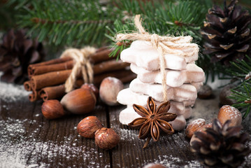Christmas cookies, spices and nuts