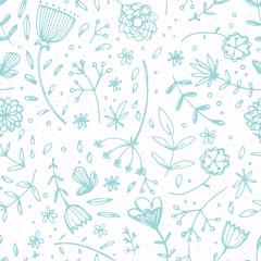 Seamless pattern with beautiful flowers.