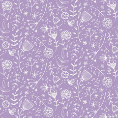 Obraz premium Seamless pattern with beautiful flowers.