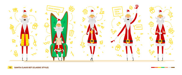Fototapeta na wymiar Santa Claus set for your design.