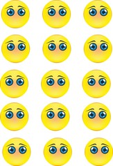 A complete set of blank emoticons