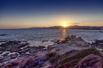 beautiful sunset on the sea