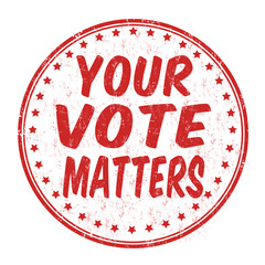 Your Vote Matters sign or stamp