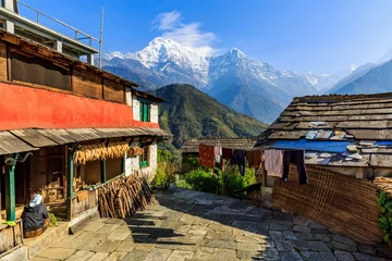 Papier Peint photo autocollant Annapurna Village life in the mountains