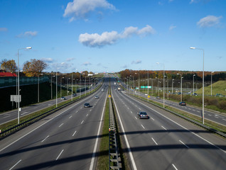 Traffic on highway during day