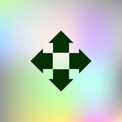 Four arrows solid body flat icon