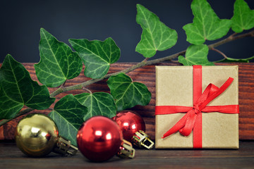 Christmas gift and Christmas balls