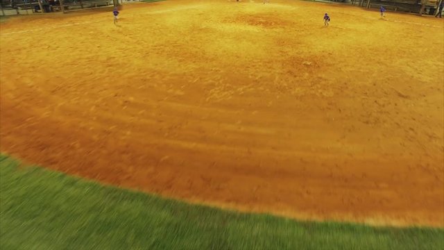 Aerial shot of baseball practice  