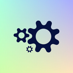 Flat paper styled icon of cogs