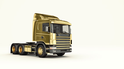 gold truck. 3D rendering