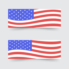 USA flag banners. Vector illustration .