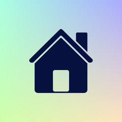 Fototapeta na wymiar Flat paper cut style icon of house